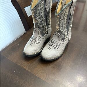 Holt/Hoss Gray and Black Stitching Cowboy Boots -6c